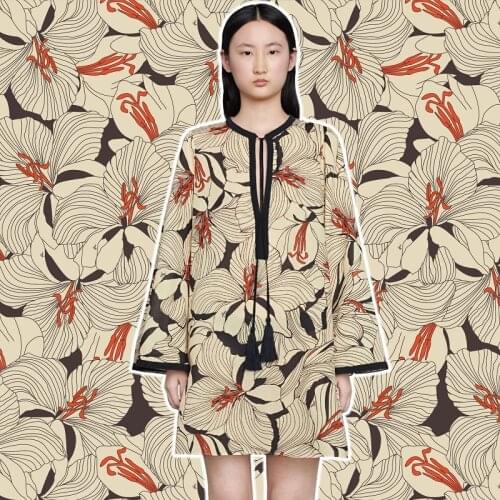 G brand series latest dress printed fabric shirt fashion designer fabric high-end sewing material for dress custom cotton cloth