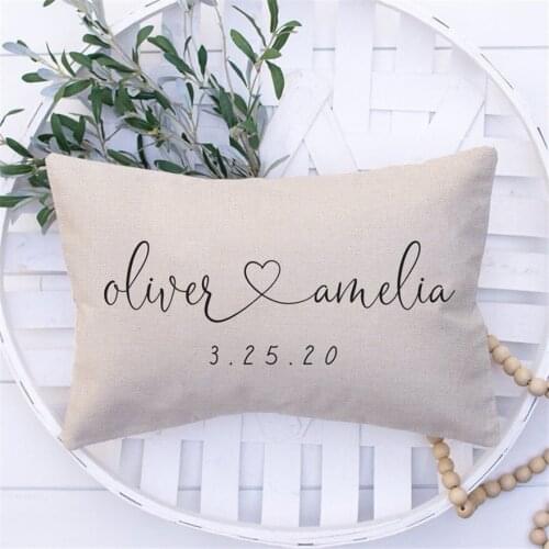 Personalized Wedding Gifts Pillow Cover - Gift For Couples - Throw Pillow Cover Custom Couples Name Gift & Established Date