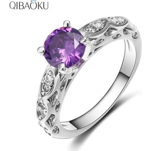 KAMERAON Dainty engagement ring for women 7mm Cubic Zirconia jewelry love promise wedding rings Princess ring anti-allergy