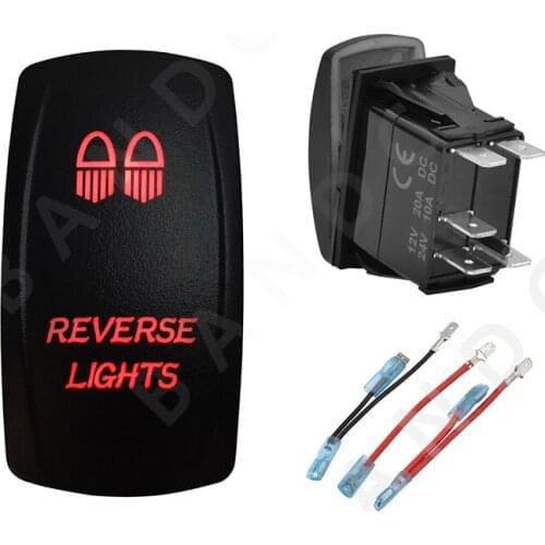 Jumper Wire Set，REVERSE LIGHT Car Boat RV Rocker Switch ON-OFF SPST Waterproof Car Button Dual Blue LED Light Camper Accessories
