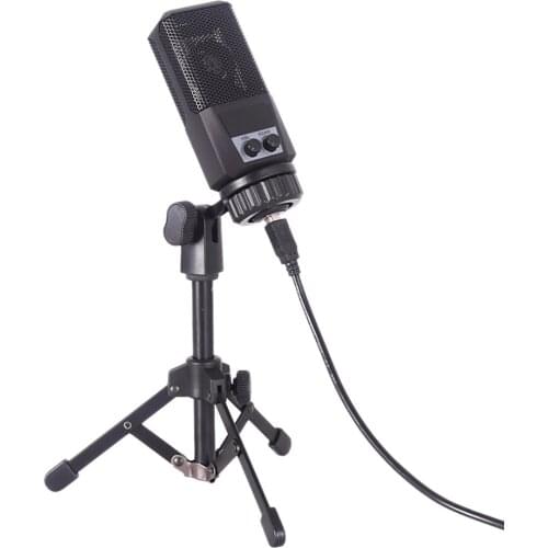 USB Microphone Computer Microphone With Volume Control Plug And Play Used For Recording Live Broadcasting Games