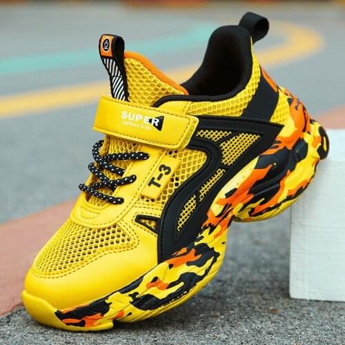 Summer Kids Sneakers Big Boys Running Shoes Breathable Mesh Childrens Sports Shoes Hollow Soft Sole Girls Trainers Size 28-38