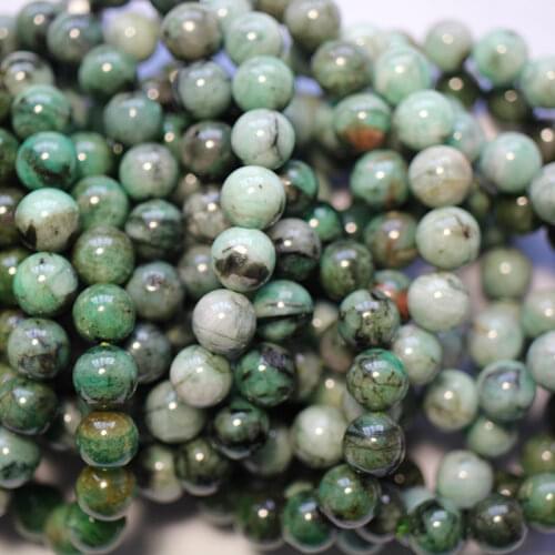 Meihan A+ natural 9.3-10mm & 10-10.5mm African Emerald gem stone smooth round beads for jewelry DIY making