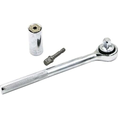 3/8’ Multipurpose Magic Socket Ratchet Wrench Suitable for Triangle Square Hex TORX Hand Electric Drill Set Combination Tool