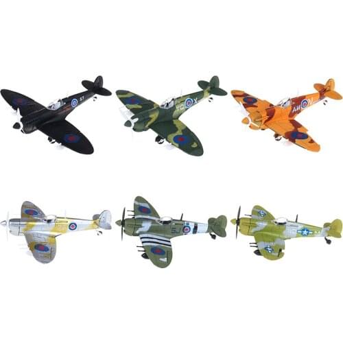 1Pcs Spitfire Fighter Model Kit Toys for Children DIY Aircraft Assembly Models Kits Educational Toy Gifts for Kids Random Color