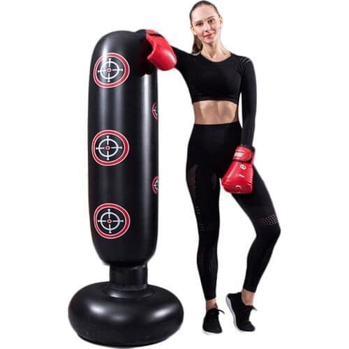 1.6M Kids Adult Inflatable Stress Punching Tower Bag Fitness Training Target Boxing Standing Tumbler Muay Bounce Back Sandbag