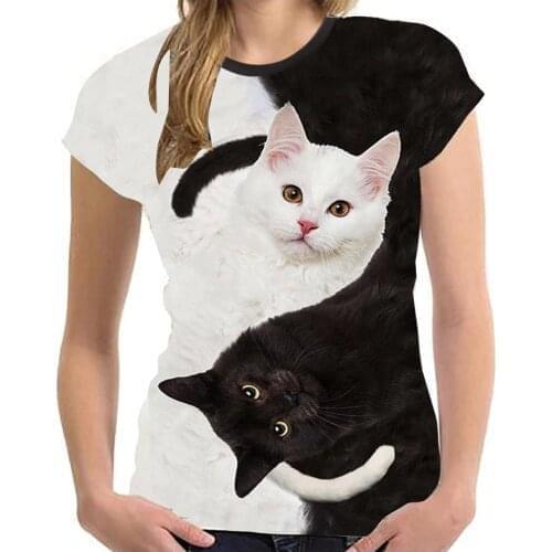 New for 2021 Cool fashion t shirt for men and women two cats print 3d t shirt summer short sleeve t shirts male t shirts S-6XL