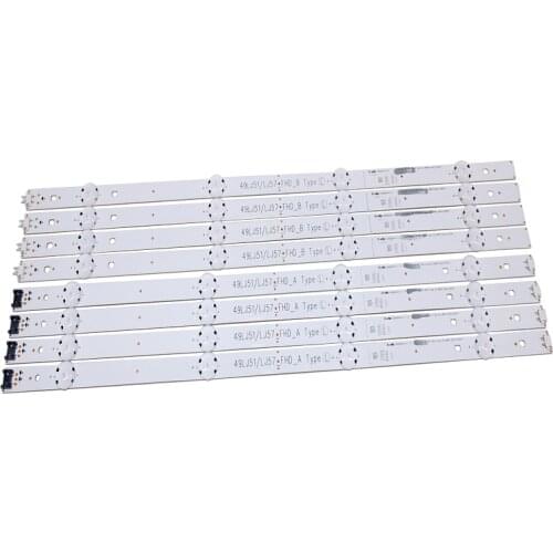New 8pcs/set LED strip for LG 49LH590V HC490DUN 49LH5700 49LJ51/LJ57_FHD_A B Type LG innotek 17Y 49_FHD A B EAU63673013