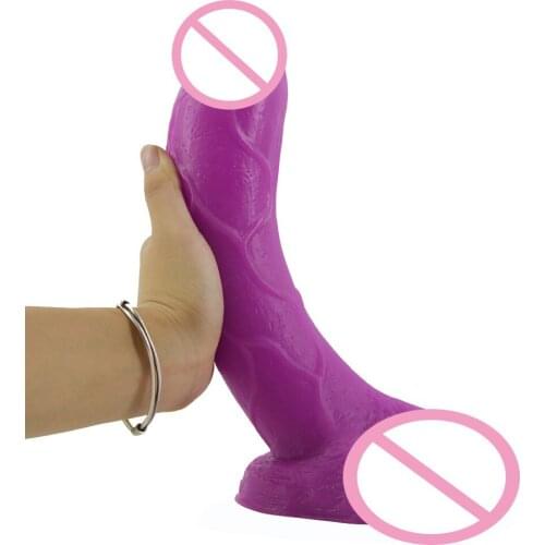 Huge Curved Health PVC Realsitic Dildo, Suction Cup Big Animal Dildos Conslador Snake Purple Black Dildos Sex Toys For Woman
