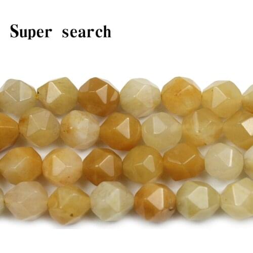Wholesale Natural Stone yellow Aventurine Cut surface Round Loose Beads Strand 8 MM Choose Size For Jewelry Making bracelet