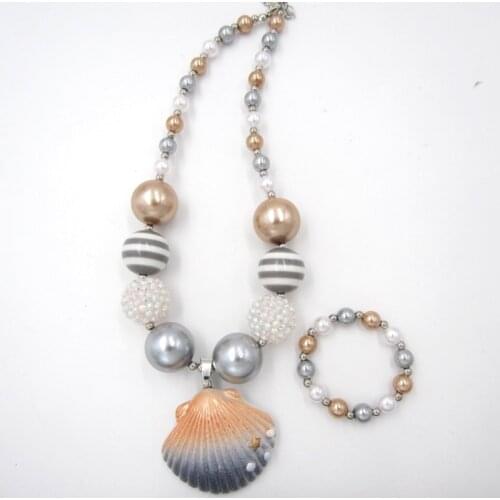 2019 Autumn New Baby Child Hand Made Beaded necklaces Kids Girls Chunky bubblegum necklace Bracelet jewelry set for kids gift