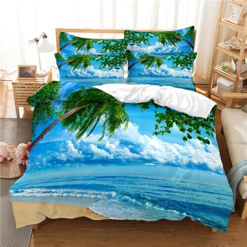 Beach Coconut Tree Bedding Set Duvet Cover Set 3d Bedding Digital Printing Bed Linen Queen Size Bedding Set Fashion Design