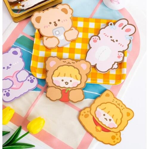 Yisuremia New Arrival 2pcs/lot Kawaii Bear Greeting Card Postcard Paper Birthday Letter Best Wish Envelope Gift Card Stationery
