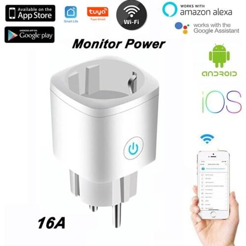 WiFi Smart Plug Outlet Tuya Remote Control Monitor Power Home Appliances Works with Alexa Google Home No Hub Required