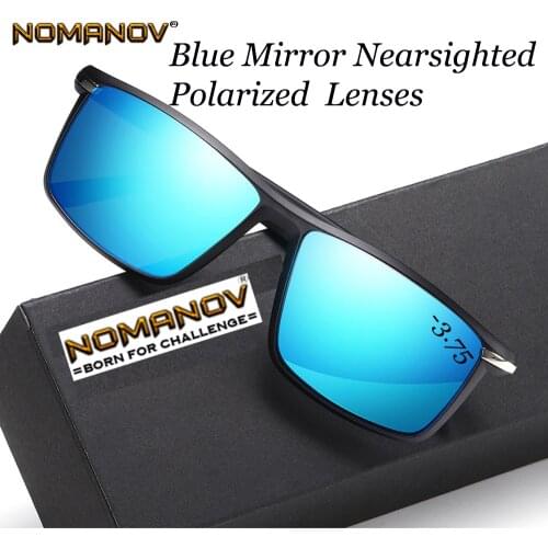 Shield Men Women Polarized Sun Glasses Polarized Mirror Sunglasses Custom Made Myopia Minus Prescription Lens -1 to -6
