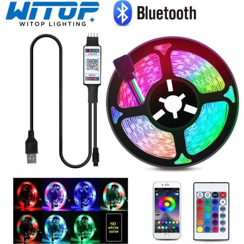 Bluetooth LED Strip Lights Tape 1M 2M 3M 4M 5M RGB 2835 SMD Luces Flexible Ribbon NO Waterproof TV Background Tape Diode DC5V