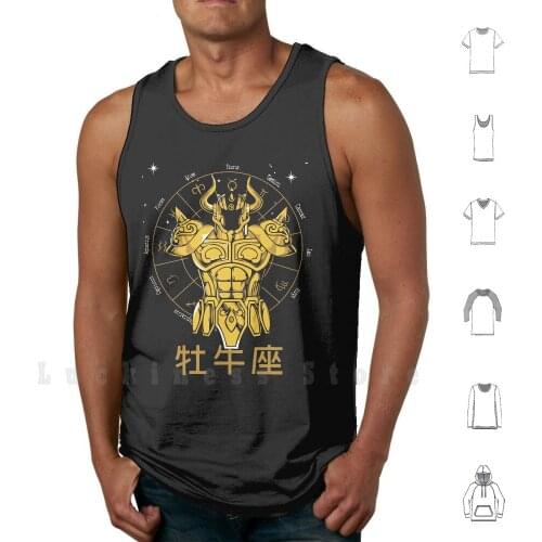 Taurus Cloth-Aldebaran Gold Cloth Saint Seiya Tank Tops Vest 100% Cotton Aldebaran Taurus Aquarius Cloth