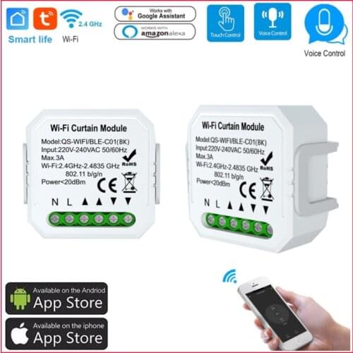 Tuya Smart Curtain Switch Curtain Switch Smart Home Wifi BK Smart Switch Breaker Roller Shutter Motor DIY For Alexa Google Home