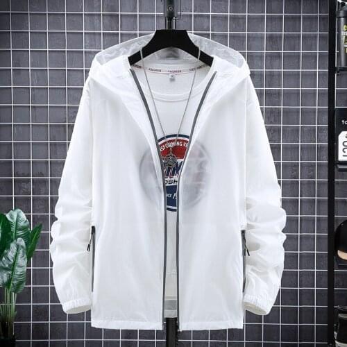 Men Windbreakers Skin Coat Sun Protection Hooded Waterproof Clothing Solid Thin Summer 10XL Oversized Jacket Jaqueta Masculina