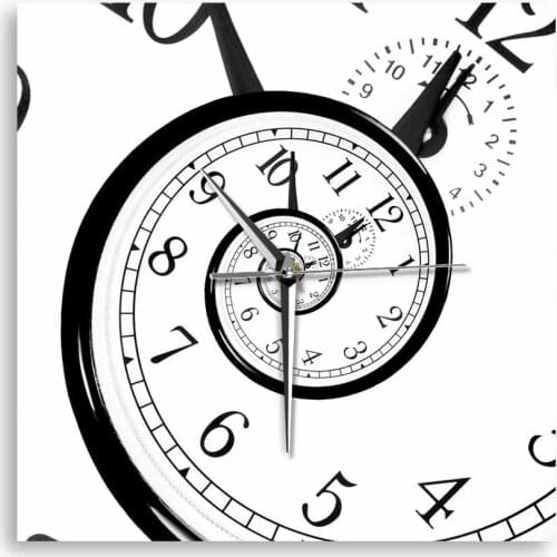 Time Warp Art Silent Quartz Wall Clock Time Dilation Modern Design Timepiece Quantum Mechanics General Relativity Square Clock