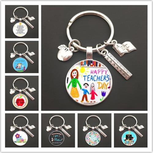 Explosive Teachers Day Gift Keychain Give the Best Teacher Gift Car Bag Keychain Mens and Womens Ring Jewelry