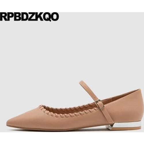 Mary jane large size china shallow ladies designer shoes women luxury 2019 chinese pointed toe high quality flats brown black