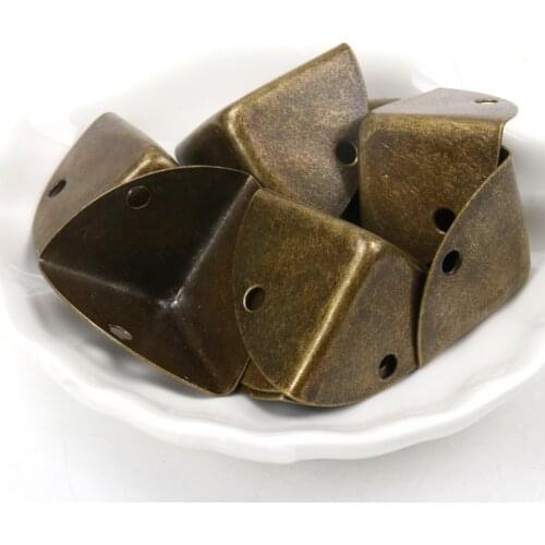 10Pcs gorgeous Metal Book Corner Trilateral Albums Menus Folders Box Corner Protectors For Decor Brown Decoration