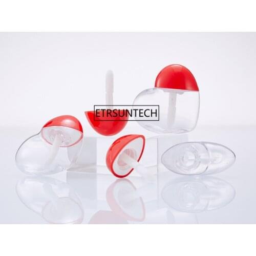 100pcs Elegant Sweet Love Heart Shaped Lip Gloss Tube Bottle Empty Cosmetic Container 5ml Refillable Lip Balm Bottles F3881