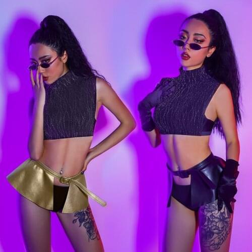 2021 Women Gogo Dancer Costume Sexy Nightclub Bar Clubwear Ds Dj Clothes Pole Dance Clothing Party Showgirl Stage Outfits BL6257