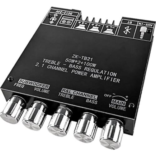 2X50W+100W Bluetooth 5.0 TPA3116D2 Power Subwoofer Amplifier Board 2.1 Channel Class TPA3116 Audio Stereo Equalizer Amp