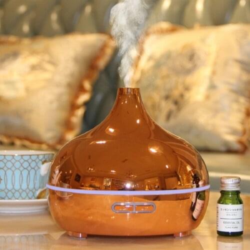 300ml Air Humidifier Electroplate Gold White Aroma Diffuser Essential Oil 7 Color Night Light Fogger Mist Maker For Home