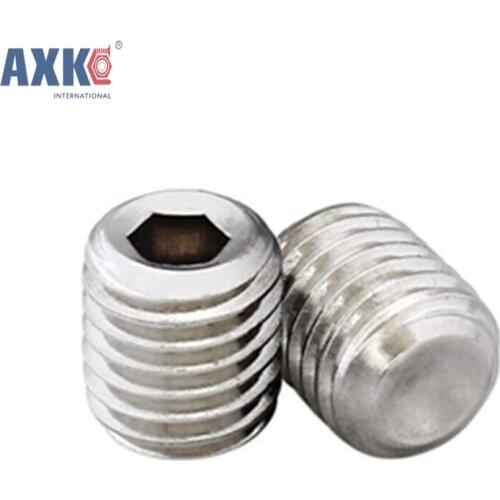 50Pcs DIN916 M2.5 M3 M4 304 Stainless Steel Metric Thread Surfboard Fin Screws Inner Hex Cup Point Socket Set Screw AXK012