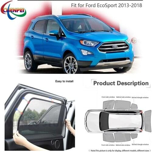 For Ford EcoSport 2013 Car Full Side Windows Magnetic Sun Shade UV Protection Ray Blocking Mesh Visor Decoration Accessories