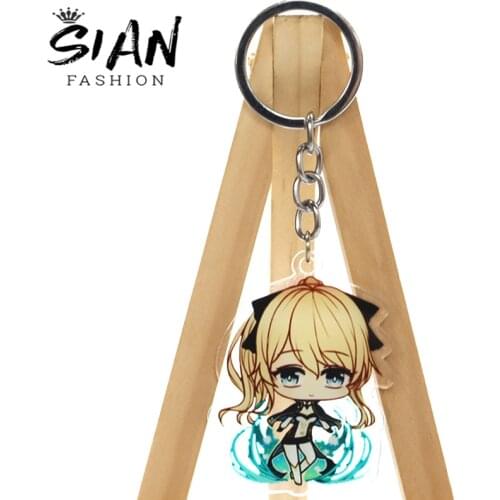 SIAN Anime Genshin Impact Double Sided Acrylic Key Chain Cartoon Figure Shape Key or School Bag Pendant for Boy And Girl Trinket