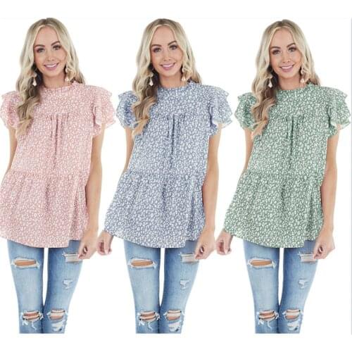 Summer Womens Blouses Lotus Sleeve Sweet Blouse For Women Leopard Print Shirts Ruffle Stitching Tops Femme Blusas Y Camisas Y2K