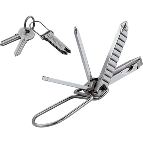 1PC Swiss EDC Tech 4-in-1 Keychain Key Ring Kit Mini Folding Phillips Screwdriver Outdoor EDC Multi-tool Tools Camping Gear