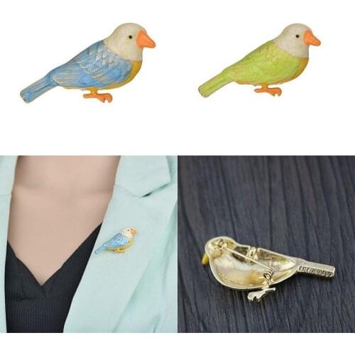 Bird brooch glaze blue color enamel brooch flower feather jewelry green Hot selling