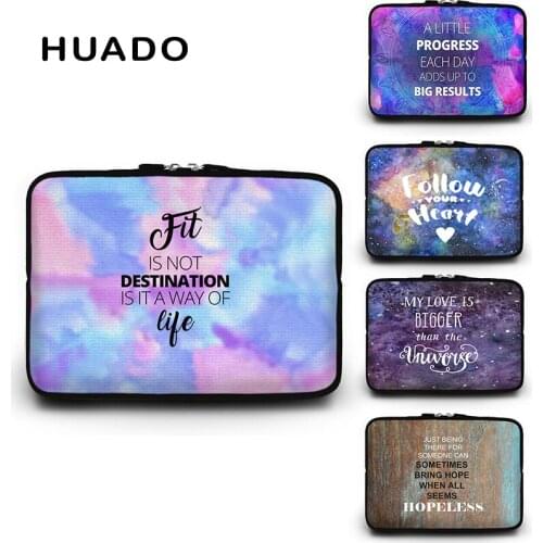 Inspirational Quotes Series Portable Notebook Case DIY custom 13"14"15"17"Laptop bag case 7"10"11"12" PC bags for hp/dell/xiaomi
