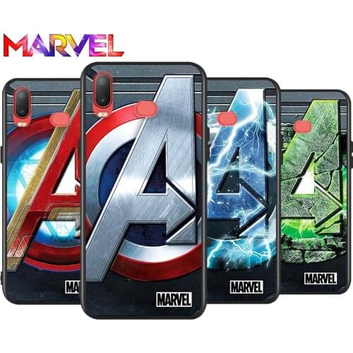 Marvel logo for Samsung Galaxy A9 A8 Star A750 A7 A6 A5 A3 Plus 2018 2017 2016 Black Phone Case Soft Cover