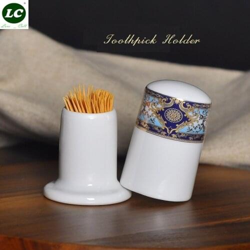 Toothpick Holder Ceramic Portable Toothpick Box Creative Toothpick Can Living Room Table Decoration Accessories