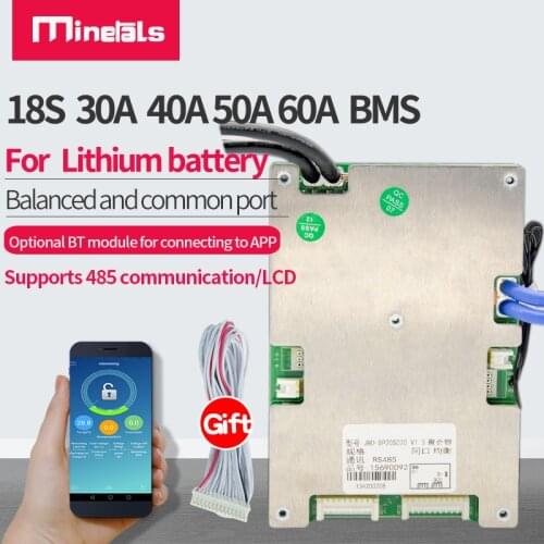 18S ternary battery smart Bluetooth BMS 30A 40A 50A 60A common port RS485/UART Computer upper computer Lithium Battery BMS