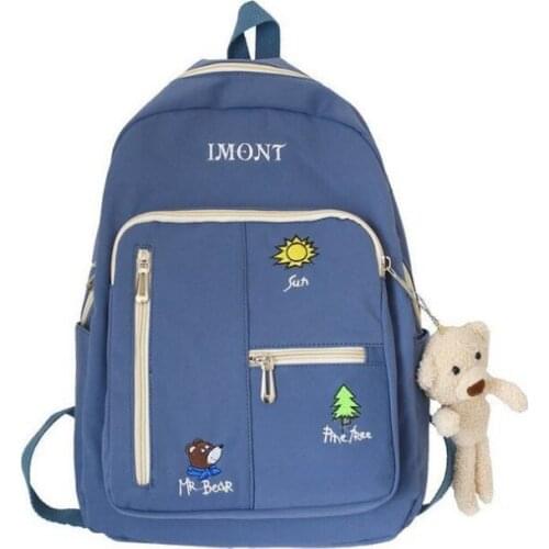 Campus leisure schoolbag female 2020 new wild teenagers girls student backpack women outdoor High capacity travel backpack
