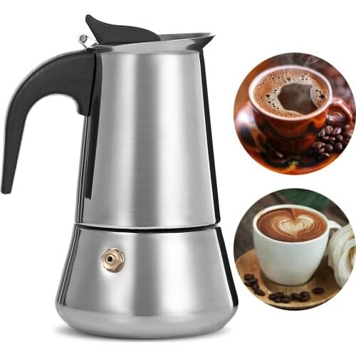 Stainless Steel Moka Coffee Pot Stovetop Espresso Maker Moka Latte Filter Percolator Tools Cafetiere Mocha Coffee Maker Pot