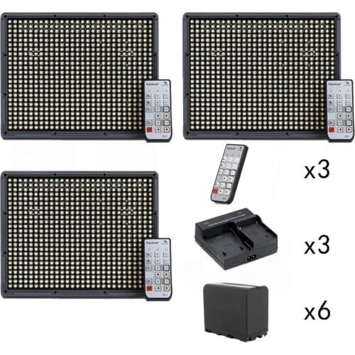 Aputure 2x HR672C + HR672S CRI 95+ LED Video Light Kit, include 6pcs NP-F970 battery + 3pcs Dual charger