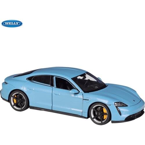 Welly 1:24 Porsche Taycan Turbo S car alloy car model simulation car decoration collection gift toy Die casting model boy toy