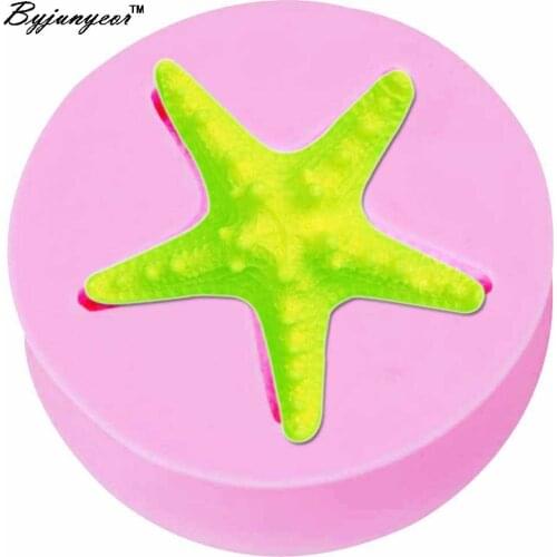 Byjunyeor Sea Starfish UV Resin Silicone Mold Fondant Chocolate Candy Gumpaste Lollipop Crystal Epoxy Soft Clay Bake Tools m933