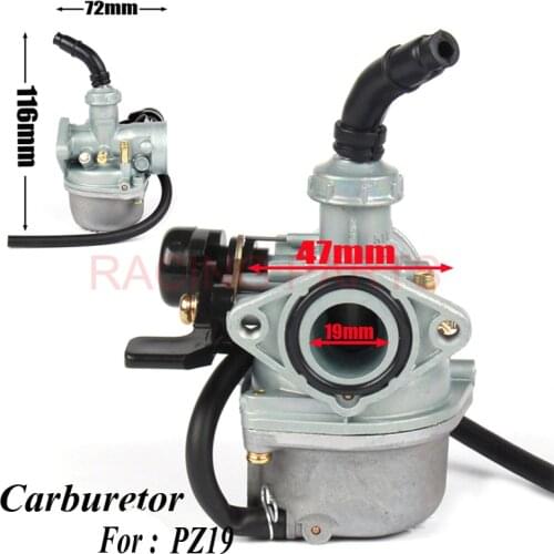 Motorcycle PZ19 19mm Carburetor for 50cc 70cc 90cc 110cc Dirt Pit Bike Go Kart Carb Choke Taotao Atv Quad Carburetor