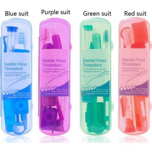 1 Set Whitening Teeth Tool Suite Interdental Brush Floss Thread Wax Mirror Oral Cleaning Care Dental Teeth Orthodontic Kits