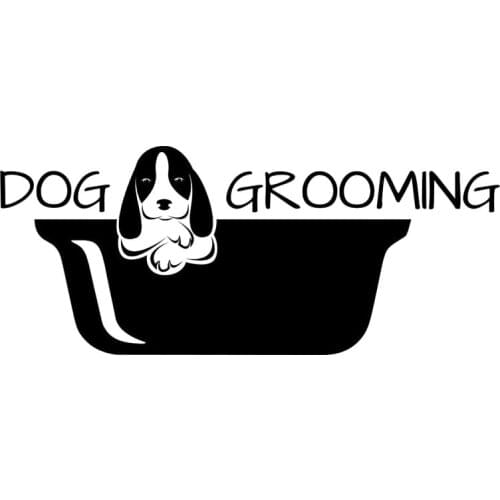 15CM*6.3CM DOG GROOMING Love Bath Car Vinyl Sticker Decals Black/Silver C10-00324