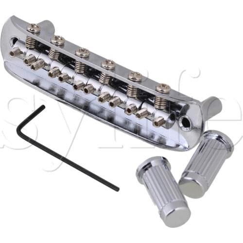 Guitar Bridge Tune Tailpiece Tune-O-Matic Set Chrome Plated for 6 Strings Guitar